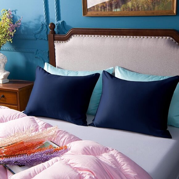 Satin Pillow Cases for Hair and Skin, Luxury Standard Hidden Zipper Pillowcases - Picture 7 of 8